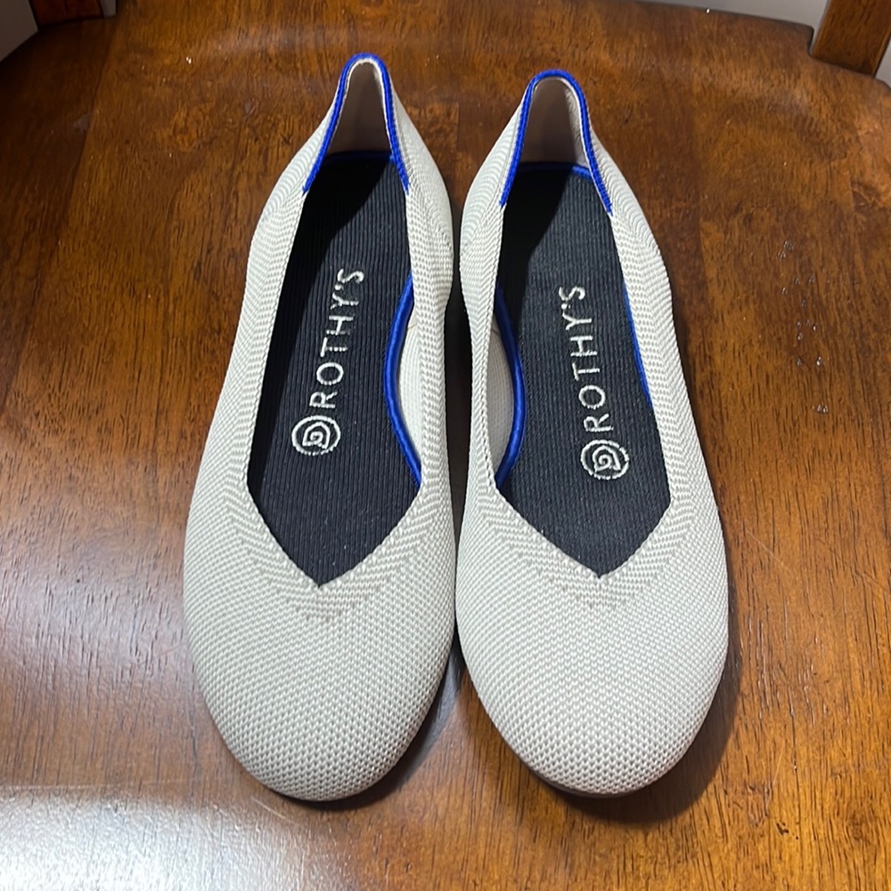 Rothy’s Sz 6.5 Birdseye in Gray/White- retired color way
